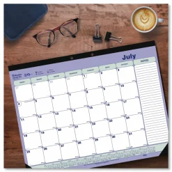Blueline Academic 13-Month Desk Pad Calendar, 21.25 x 16, White/Blue/Green Sheets, Black Headband, 13-Month: July 2026 to July 2027, 2026 to 2027 Calendar