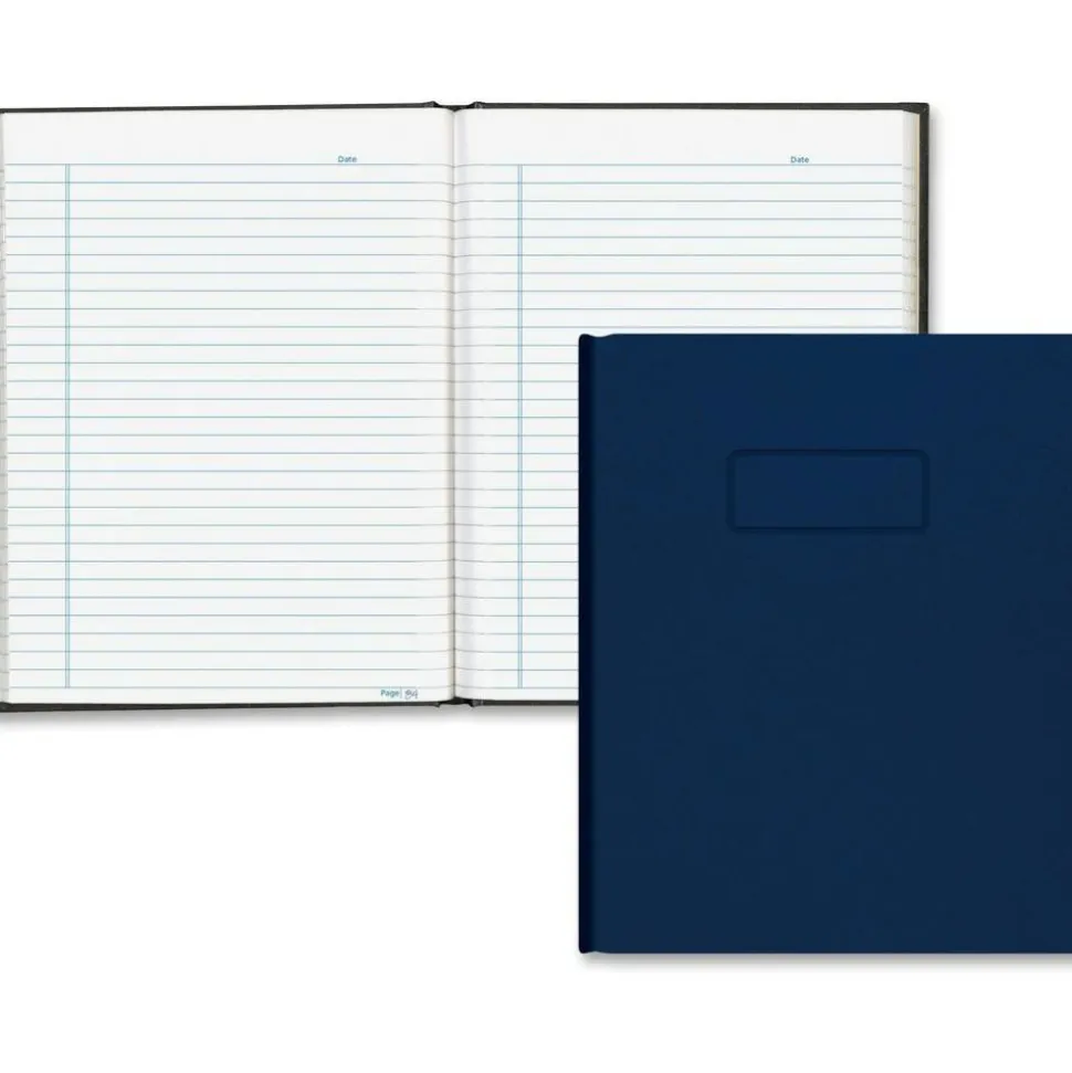 Blueline Business Notebook with Self-Adhesive Labels, 1-Subject, Medium/College Rule, Blue Cover, (192) 9.25 x 7.25 Sheets