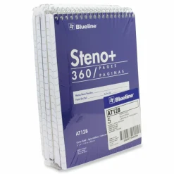 Blueline High-Capacity Steno Pad, Blue Cover, Medium/College Rule, (180) White 6 x 9 Sheets