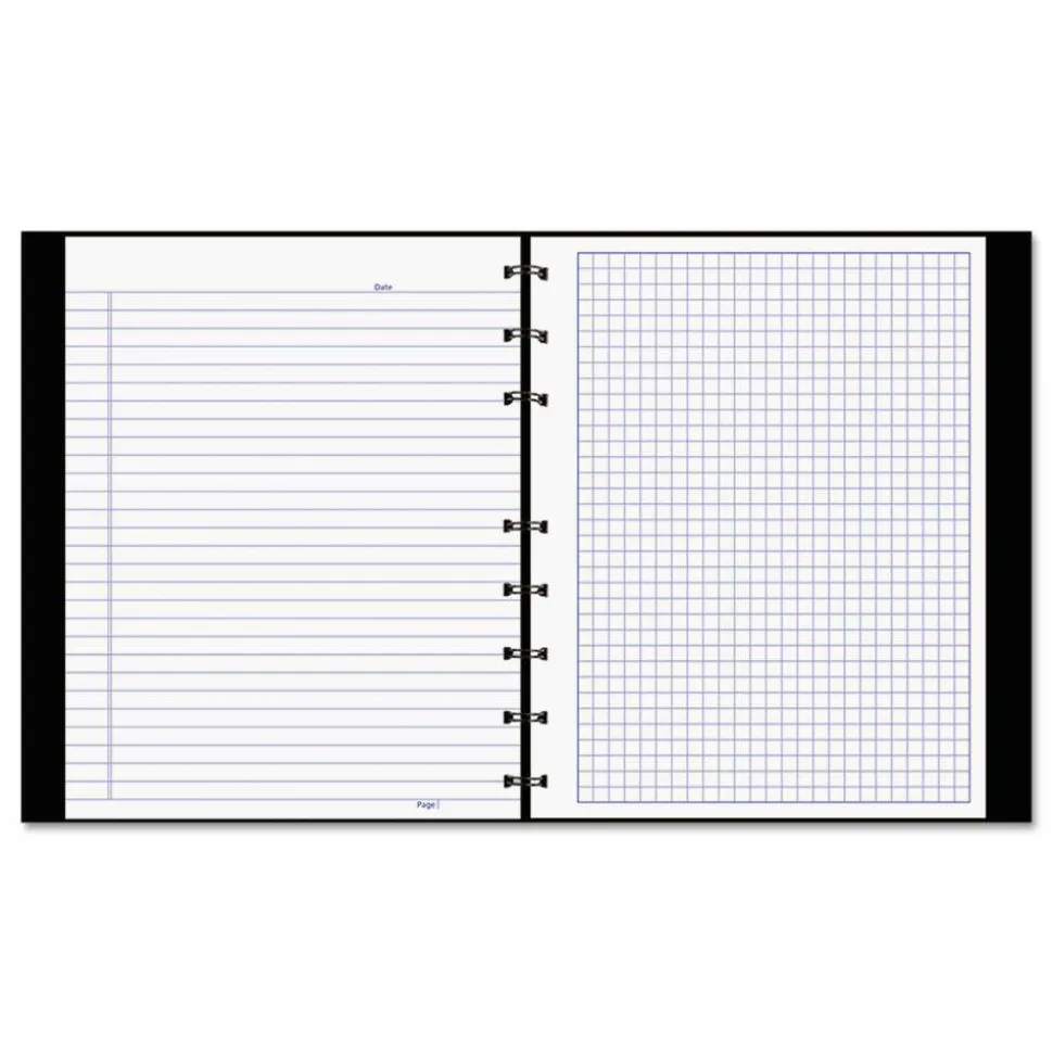 Blueline NotePro Quad Notebook, Data/Lab-Record Format with Narrow and Quadrille Rule Sections, Black Cover, (96) 9.25 x 7.25 Sheets