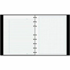 Blueline NotePro Quad Notebook, Data/Lab-Record Format with Narrow and Quadrille Rule Sections, Black Cover, (96) 9.25 x 7.25 Sheets