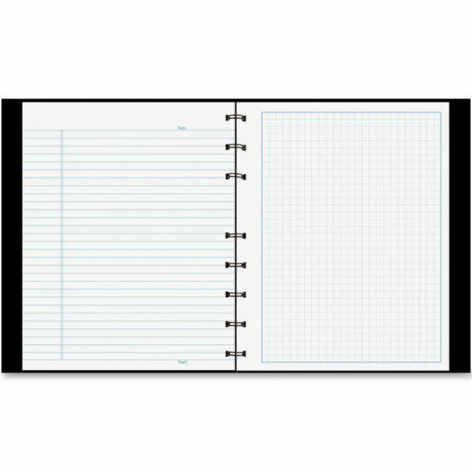 Blueline NotePro Quad Notebook, Data/Lab-Record Format with Narrow and Quadrille Rule Sections, Black Cover, (96) 9.25 x 7.25 Sheets