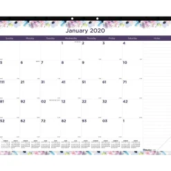 Blueline Passion Monthly Deskpad Calendar, Passion Floral Artwork, 22 x 17, Multicolor Sheets, Black Binding, 12-Month (Jan-Dec): 2027, 2027 Calendar
