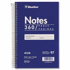 Blueline Steno Notes Notebook, Gregg Rule, Blue/White Cover, (180) 9 x 6 Sheets