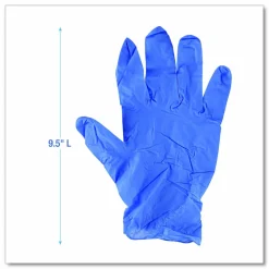 Boardwalk 380 Series Disposable General-Purpose Nitrile Gloves, Powder-Free, Medium, 4 mil Thick, 9.5" Long, Blue, 100/Box