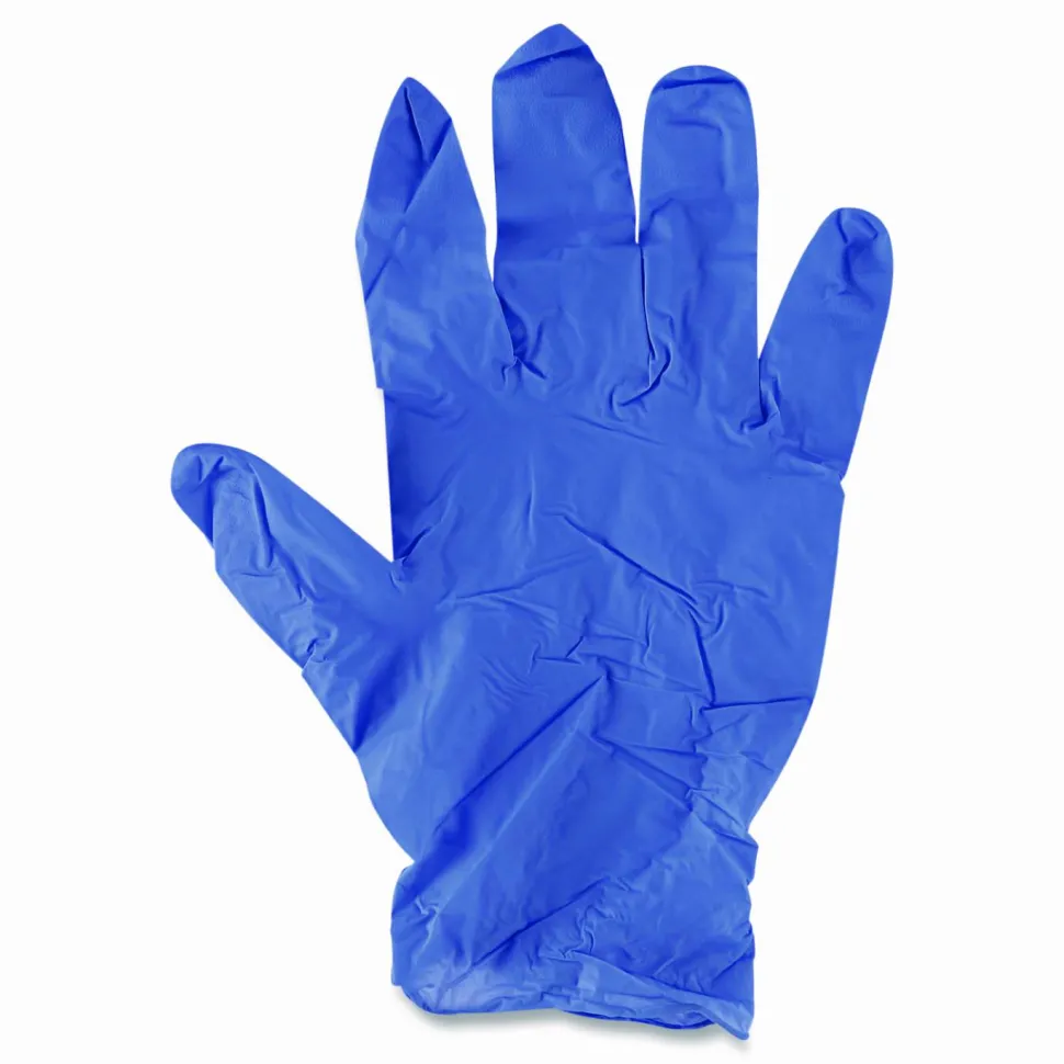 Boardwalk 380 Series Disposable General-Purpose Nitrile Gloves, Powder-Free, Medium, 4 mil Thick, 9.5" Long, Blue, 100/Box