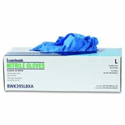 Boardwalk 395 Series Disposable General-Purpose Nitrile Gloves, Powder-Free, Large, 5 mil Thick, 9.5