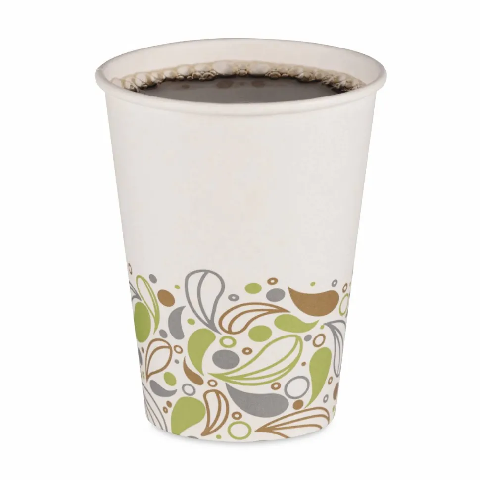 Boardwalk Deerfield Printed Paper Hot Cups, 12 oz, 50/Sleeve, 20 Sleeves/Carton