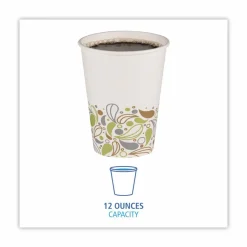 Boardwalk Deerfield Printed Paper Hot Cups, 12 oz, 50/Sleeve, 20 Sleeves/Carton