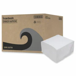 Boardwalk Dinner Napkin, 1-Ply, 17 x 17, White, 250/Pack, 12 Packs/Carton