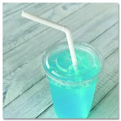 Boardwalk Flexible Wrapped Straws, 7.75", Plastic, White, 500/Pack, 20 Packs/Carton