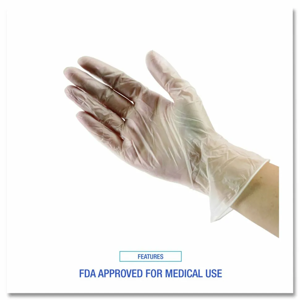 Boardwalk General Purpose Vinyl Gloves, Powder-Free, X-Large, 2.6 mil Thick, 9.5" Long, Clear, 100/Box