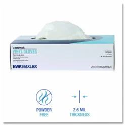 Boardwalk General Purpose Vinyl Gloves, Powder-Free, X-Large, 2.6 mil Thick, 9.5