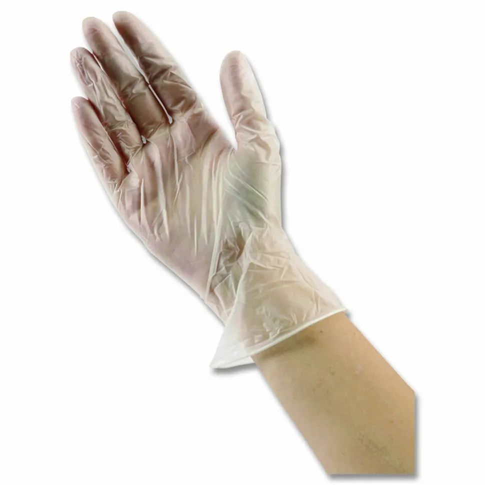 Boardwalk General Purpose Vinyl Gloves, Powder-Free, X-Large, 2.6 mil Thick, 9.5" Long, Clear, 100/Box
