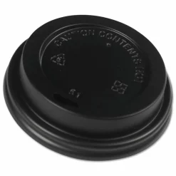 Boardwalk Hot Cup Lids, Fits 8 oz Hot Cup, Plastic, Black, 1,000/Carton