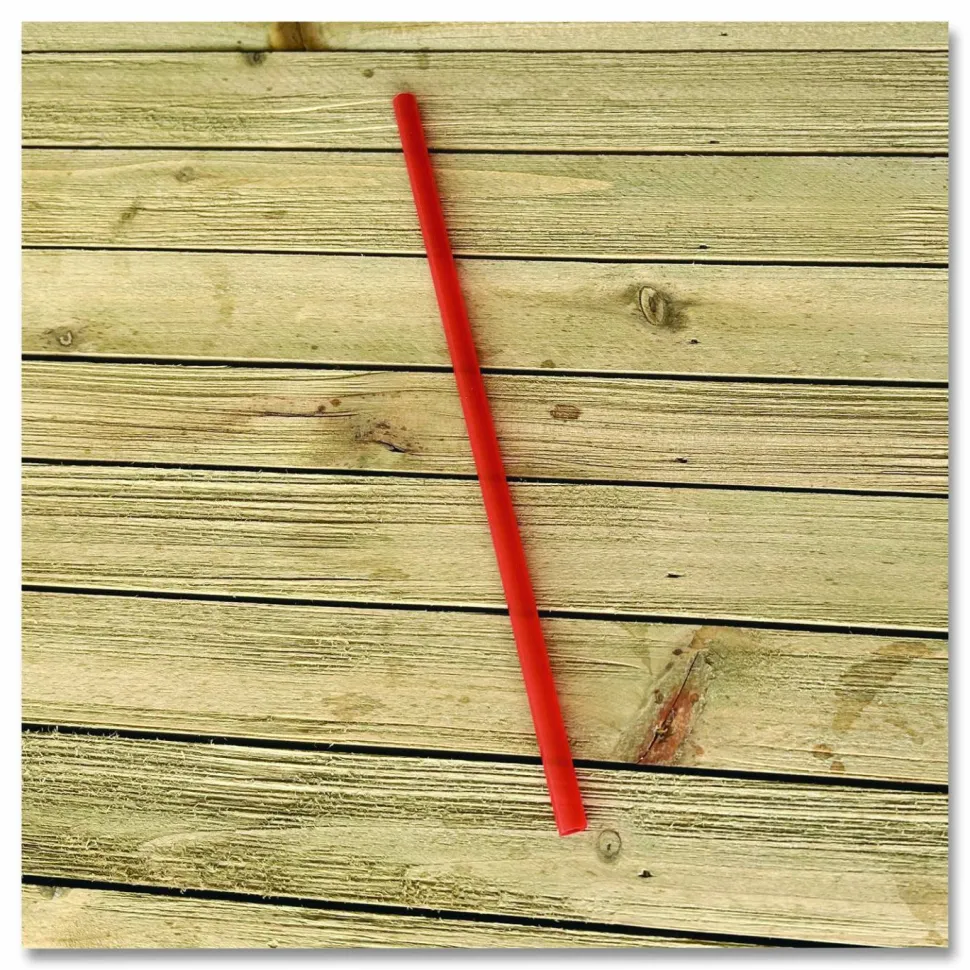 Boardwalk Jumbo Straws, 7.75", Polypropylene, Red, 250/Pack, 10 Packs/Carton