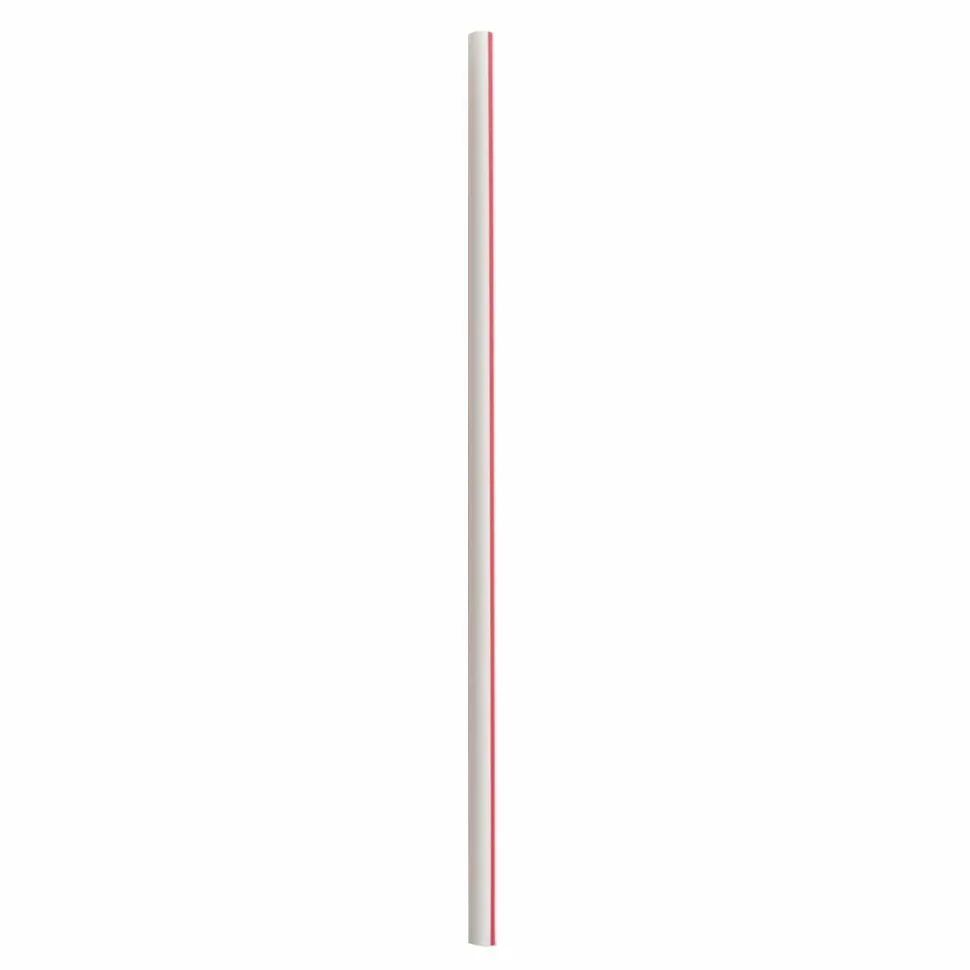 Boardwalk Jumbo Straws, 7.75", Polypropylene, Red/White Striped, 250/Pack, 50 Packs/Carton