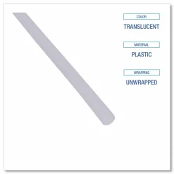 Boardwalk Jumbo Straws, Unwrapped, 7.75", Plastic, Translucent, 250/Pack, 50 Packs/Carton