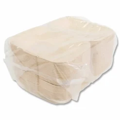 Boardwalk Molded Fiber PFAS-Free Food Containers, Hoagie/Hinged Lid, 6 x 3 x 9, Tan, Sugarcane, 250/Carton