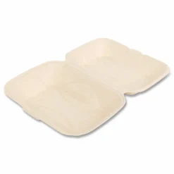 Boardwalk Molded Fiber PFAS-Free Food Containers, Hoagie/Hinged Lid, 6 x 3 x 9, Tan, Sugarcane, 250/Carton
