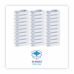 Boardwalk Office Packs Facial Tissue, Flat Box, 2-Ply, White, 100 Sheets/Box, 30 Boxes/Carton