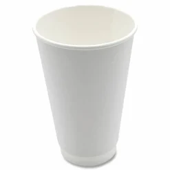 Boardwalk Paper Hot Cups, Double-Walled, 16 oz, White, 500/Carton