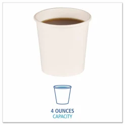 Boardwalk Paper Hot Cups, 4 oz, White, 50/Sleeve, 20 Sleeves/Carton