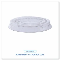 Boardwalk Souffle/Portion Cup Lids, Fits 1 oz Portion Cups, Plastic, Clear, 2,500/Carton