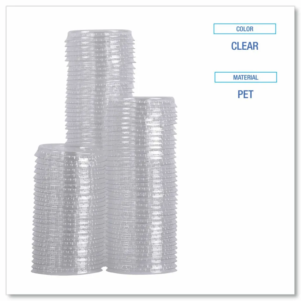 Boardwalk Souffle/Portion Cup Lids, Fits 1 oz Portion Cups, Plastic, Clear, 2,500/Carton