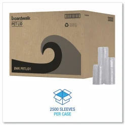 Boardwalk Souffle/Portion Cup Lids, Fits 1 oz Portion Cups, Plastic, Clear, 2,500/Carton