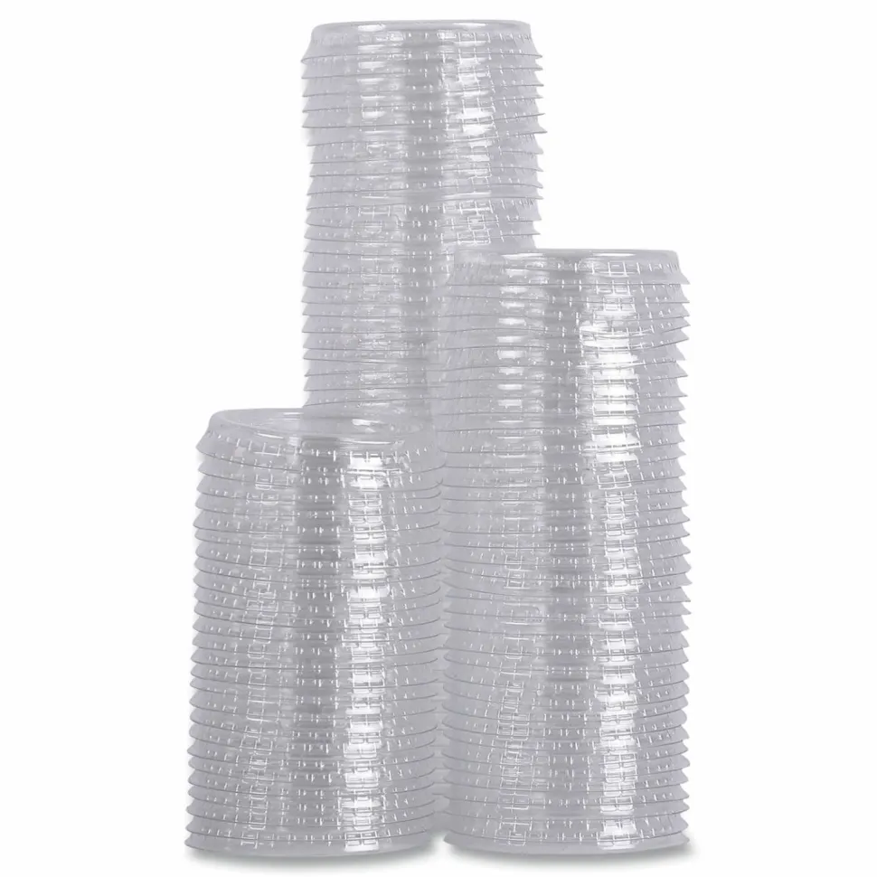 Boardwalk Souffle/Portion Cup Lids, Fits 1 oz Portion Cups, Plastic, Clear, 2,500/Carton