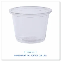 Boardwalk Souffle/Portion Cups, 1 oz, Plastic, Clear, 125/Sleeves, 20 Sleeves/Carton