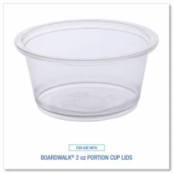Boardwalk Souffle/Portion Cups, 2 oz, Plastic, Clear, 125/Sleeve, 20 Sleeves/Carton