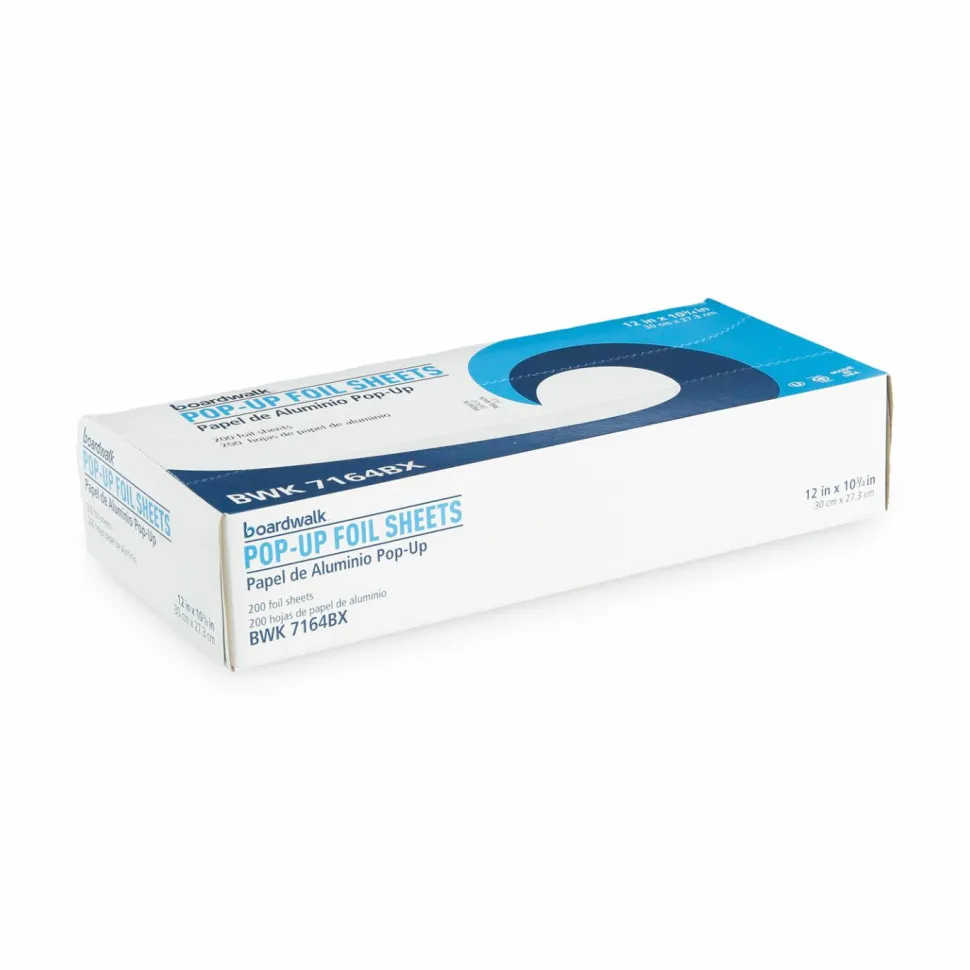 Boardwalk Standard Aluminum Foil Pop-Up Sheets, 63 Gauge, 12 x 10.75, 200/Box, 12 Boxes/Carton