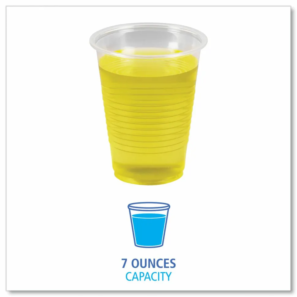 Boardwalk Translucent Plastic Cold Cups, 7 oz, 100/Pack