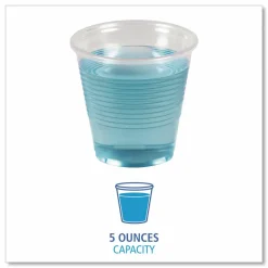 Boardwalk Translucent Plastic Cold Cups, 5 oz, 100/Sleeve, 25 Sleeves/Carton