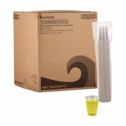 Boardwalk Translucent Plastic Cold Cups, 7 oz, 100/Sleeve, 25 Sleeves/Carton