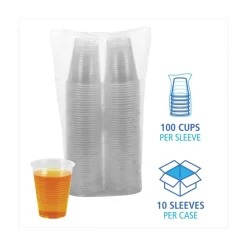 Boardwalk Translucent Plastic Cold Cups, 10 oz, 100/Sleeve, 10 Sleeves/Carton