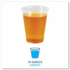 Boardwalk Translucent Plastic Cold Cups, 10 oz, 100/Sleeve, 10 Sleeves/Carton