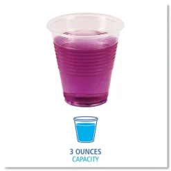 Boardwalk Translucent Plastic Cold Cups, 3 oz, 125/Sleeve, 20 Sleeves/Carton