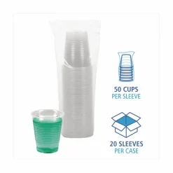 Boardwalk Translucent Plastic Cold Cups, 12 oz, 50/Sleeve, 20 Sleeves/Carton