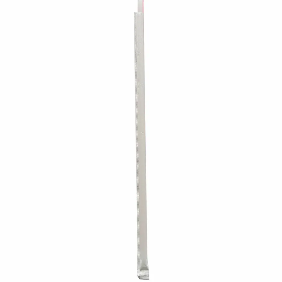 Boardwalk Wrapped Giant Straws, 10.25", Polypropylene, Red/White Striped, 300/Pack, 4 Packs/Carton