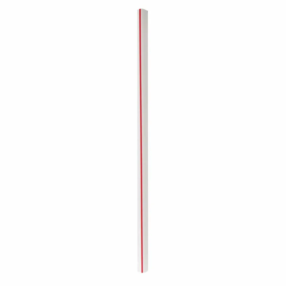 Boardwalk Wrapped Giant Straws, 7.75", Polypropylene, Red/White Striped, 300/Pack, 24 Packs/Carton