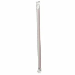 Boardwalk Wrapped Giant Straws, 7.75", Polypropylene, Red, 300/Pack, 24 Packs/Carton