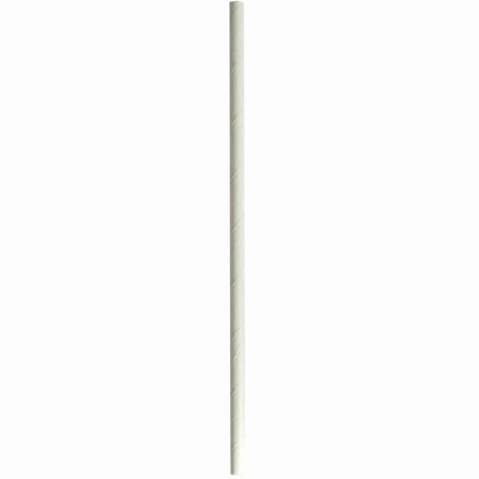Boardwalk Wrapped Jumbo Paper Straws, 7.75", Paper, White, 320/Pack, 4 Packs/Carton