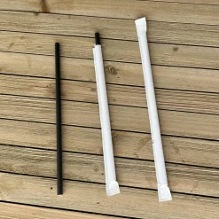 Boardwalk Wrapped Jumbo Paper Straws, 7.75", Paper, Black, 320/Pack, 4 Packs/Carton