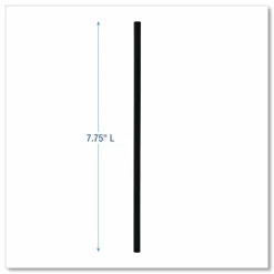 Boardwalk Wrapped Jumbo Straws, 7.75", Polypropylene, Black, 250/Pack, 50 Packs/Carton
