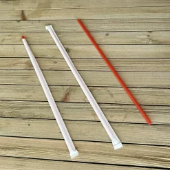 Boardwalk Wrapped Jumbo Straws, 10.25", Polypropylene, Red, 500/Pack, 4 Packs/Carton