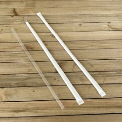 Boardwalk Wrapped Jumbo Straws, 10.25", Polypropylene, Clear, 500/Pack, 4 Packs/Carton