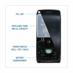 Boardwalk Bulk Fill Foam Soap Dispenser with Key Lock, 900 mL, 5.25 x 4 x 12, Black Pearl